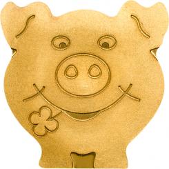 1$ Palau - Golden Lucky Pig Au 