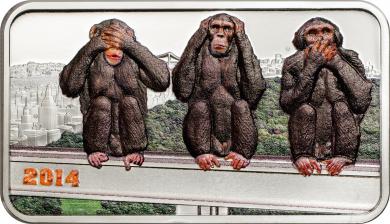 1000 Schillings 2014 Tanzania - Die Drei kluge Affen 