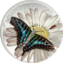 1000 Francs 2015 Equatorial Guinea - Mariposas Exoticas - Graphium pollicenes- 3D Schmetterling 