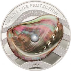 5 $ 2015 Palau - Marine Life Protection - Rainbow of the Sea - Weiße Perle 