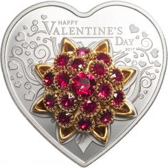 5$ 2017 Cook Islands - Herzmünze - Happy Valentine's Day 2017 