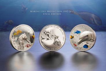 2 x 10$ 2017 Palau - Marine Life Protection - SET - Delfin und Seepferdchen 