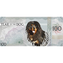 100 Togrog 2017 Mongolei -Skyline Dollar -  Lunar Year of the Dog Silver Note 