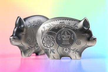 1000 Togrog 2019 Mongolia - Lunar Year - Jolly Silver Pig 