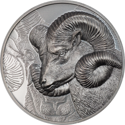 1000 Togrog 2022 Mongolia - Magnificent Argali Silver 2 oz Black Proof 