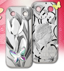 1$ 2015 Niue Island - Jewelry Collection - Butterfly Pendant 