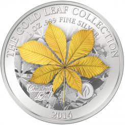 10$ 2014 Samoa - Gold Leaf Collection - Kastanienblatt 