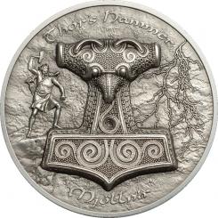 10 $ 2017 Cook Islands - Mythologie Serie - Thors Hammer-Mjöllnir 2oz 