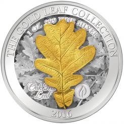 5$ 2016 Samoa - Gold Leaf Collection - Oak Tree Leaf 