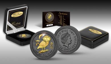 2$ 2017 Niue Island - Golden Enigma - Owl of Athens - Black Ruthenium 