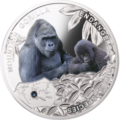 1$ 2014 Niue - Endangered Animal Species - Mountain Gorilla in Etui 