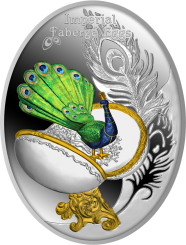 1 $ 2017 Niue Island - Imperial Faberge Eier III Edition - Ei mit einem Pfau 