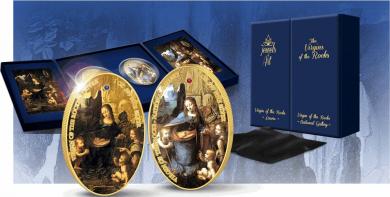 2 x 1 Crown 2014 Ascension Island - Jewels of Art - Leonardo da Vinci - Felsgrottenmadonna 