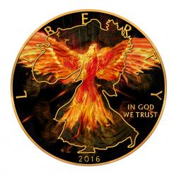 1$ 2016 USA  - Burning Eagle - Walking Liberty 