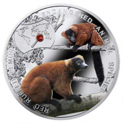 1$ 2015 Niue Island - Endangered Animal Species - Red Ruffed Lemur 