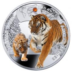 1$ 2014 Niue Island - Endangered Animal Species - Sibirischer Tiger im Etui 
