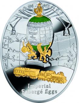 1 $ 2015 Niue Island - Imperial Faberge Eier - Trans - Siberian Railway Egg 