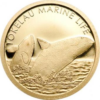 5 $ 2012 Tokelau - Marine Life Orca / Killerwal - Gold 