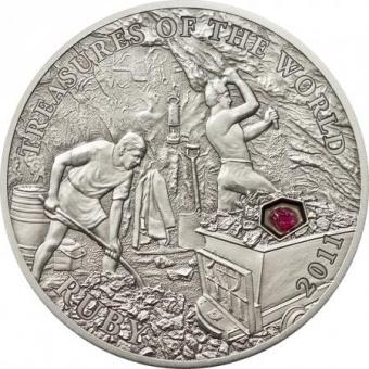 5 $ 2011 Palau - Schätze der Welt - Rubin im Etui 