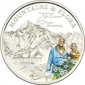 5 $ 2013 Palau - Mountains Flora - 60 years 1st ascent of Mount Everest 