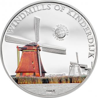 5 $ 2014 Palau - World of Wonders - Windmills of Kinderdijk 