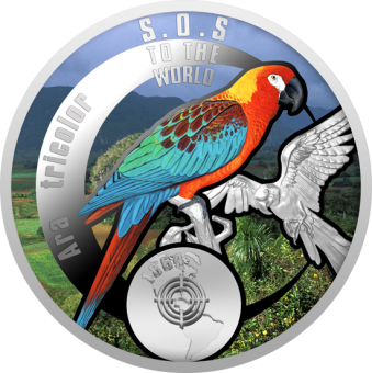 1$ 2016 Niue -  SOS for the World - Ara Tricolor / Cuban Macaw 