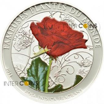 100 Francs 2011 Benin - die Rose - Duftmünze 