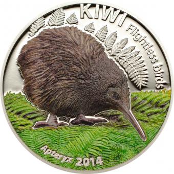 5$ 2014 Cook Islands - Flightless Birds - Kiwi color 
