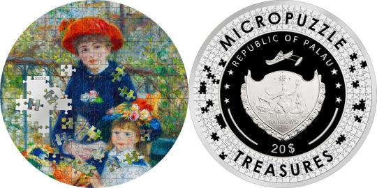 20 $ 2020 Palau - Micropuzzle Treasures - Renoir - Two Sisters 