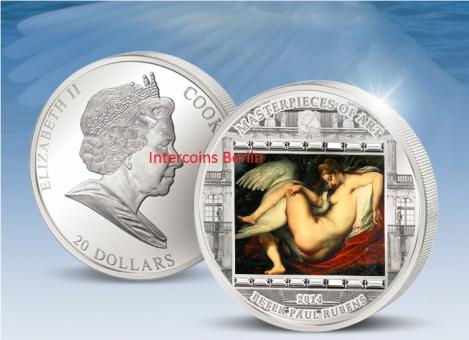 20$ 2014 Cook Islands - Masterpieces of Art -Peter Paul Rubens - Leda with the Swan 