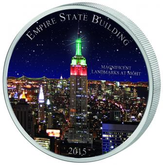 1500 Francs 2015 Kamerun - Magnificent Landmarks at Night - Empire State Building 