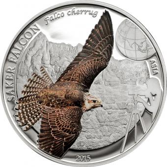 250 Togrog 2015 Mongolei - Colorfull Birds - Asia - Saker Falcon ( Falco cherrug ) 