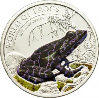 2 $ 2011 Palau - "World of Frogs" Atelopus Certus - purple 