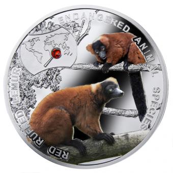 1$ 2015 Niue Island - Endangered Animal Species - Roter Vari 
