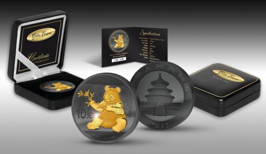 10 Yuan 2017 China - Golden Enigma - Panda - Black Ruthenium 