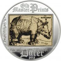 5 $ 2013 Cook Islands - Albrecht Dürer - Rhinoceros 