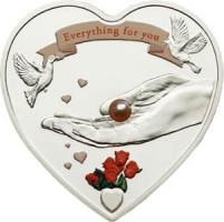 5 $ 2008 Palau Herzmünze mit Perle 